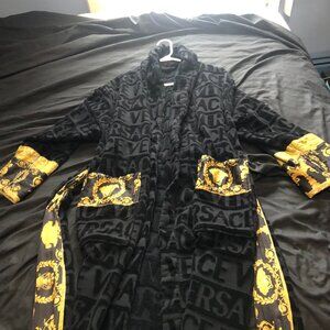 Authentic Versace Medusa Cotton Terry Black Small Bath Robe ZACJ00008-ZCOSP052